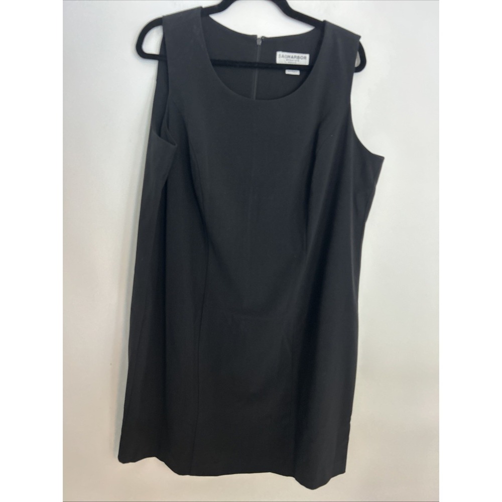 Sage Harbour Stretch Women's Classic Black Dress 18 W Sleeveless Comfy Light